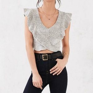 Gray Knit Tank Top with Ruffle Detail, Size Small!